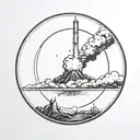a nuclear explosion contained within a perfect circle tattoo design idea