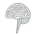 a simple minimalist line drawing of a brain as a maze tattoo design idea