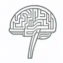 a simple minimalist line drawing of a brain as a maze tattoo design idea
