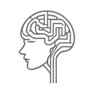 a simple minimalist line drawing of a brain as an elaborate maze with offshoots tattoo design idea