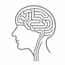 a simple minimalist line drawing of a brain as an elaborate maze with offshoots tattoo design idea
