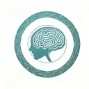 a brain inside a circular frame with geometric patterns shooting from it tattoo design idea