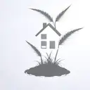 a seed growing out of the ground into a plant. but the plant is slowly becoming a house tattoo design idea