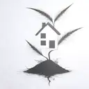 a seed growing out of the ground into a plant. but the plant is slowly becoming a house tattoo design idea