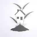 a seed growing out of the ground into a plant. but the plant is slowly becoming a house tattoo design idea