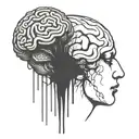 an abstract brain opening up to psychology tattoo design idea