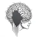 an abstract brain opening up to psychology tattoo design idea