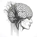 an abstract brain opening up to psychology tattoo design idea