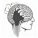 an abstract brain opening up to psychology tattoo design idea