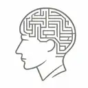 a simple minimalist line drawing of a brain as an elaborate maze with offshoots tattoo design idea