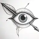 an eyeball with an arrow shooting through it withou a circle around it tattoo design idea