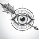 an eyeball with an arrow shooting through it withou a circle around it tattoo design idea