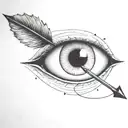 an eyeball with an arrow shooting through it withou a circle around it tattoo design idea