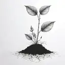 a seed growing out of the ground into a plant. but the plant is slowly becoming a house tattoo design idea