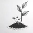 a seed growing out of the ground into a plant. but the plant is slowly becoming a house tattoo design idea