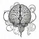 an abstract brain opening up to psychology tattoo design idea