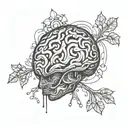 an abstract brain opening up to psychology tattoo design idea