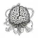 an abstract brain opening up to psychology tattoo design idea