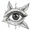 an eye with a playing dart stuck in the iris tattoo design idea