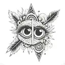 two darts in two eyes tattoo design idea