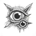 two darts in two eyes tattoo design idea