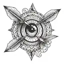 two darts in two eyes tattoo design idea