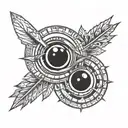 two darts in two eyes tattoo design idea