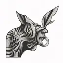 simple abstract human art using black lines depicting the interfacing between therapist and client tattoo design idea