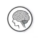 a brain inside a circular frame with geometric patterns shooting from it tattoo design idea