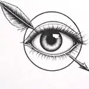 an eyeball with an arrow shooting through it withou a circle around it tattoo design idea