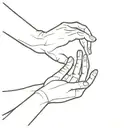  two human forms standing opposite each other touching hands. one of them is light, one of them is dark tattoo design idea