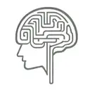 a simple minimalist line drawing of a brain as an elaborate maze with offshoots tattoo design idea