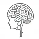 a simple minimalist line drawing of a brain as an elaborate maze with offshoots tattoo design idea