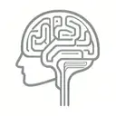 a simple minimalist line drawing of a brain as an elaborate maze with offshoots tattoo design idea