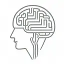 a simple minimalist line drawing of a brain as an elaborate maze with offshoots tattoo design idea