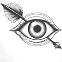 an eyeball with an arrow shooting through it withou a circle around it tattoo design idea