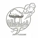 a mushroom cloud from a nuclear explosion destroying a major city within an abstract frame tattoo design idea