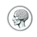 a brain inside a circular frame with geometric patterns shooting from it tattoo design idea