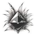 a diamond balancing on top of a blade of grass tattoo design idea