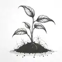 a seed growing out of the ground into a plant. but the plant is slowly becoming a house tattoo design idea
