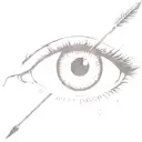 a pair of eyes with an arrow dart stuck in the iris tattoo design idea
