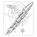 minimalist abstract retro futurism black and white tattoo design of a poster advertising a vacation to mars tattoo design idea