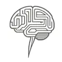 a simple minimalist line drawing of a brain as a maze tattoo design idea