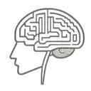 a simple minimalist line drawing of a brain as a maze tattoo design idea