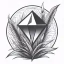 a blade of grass with a diamond on top of it tattoo design idea