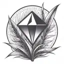 a blade of grass with a diamond on top of it tattoo design idea