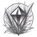 a blade of grass with a diamond on top of it tattoo design idea