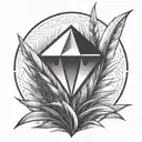 a blade of grass with a diamond on top of it tattoo design idea