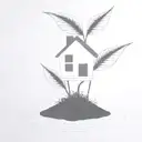 a seed growing out of the ground into a plant. but the plant is slowly becoming a house tattoo design idea