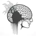 an abstract brain opening up to psychology tattoo design idea